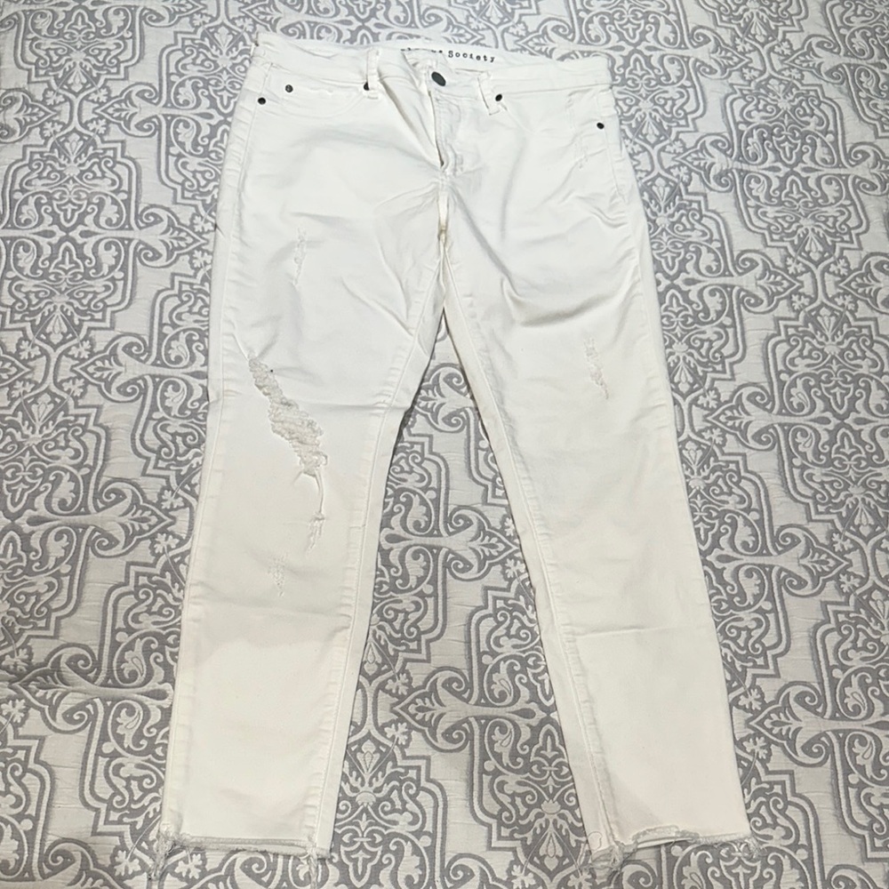 ARTICLES OF SOCIETY WHITE DISTRESSED mid Rize skinny jeans